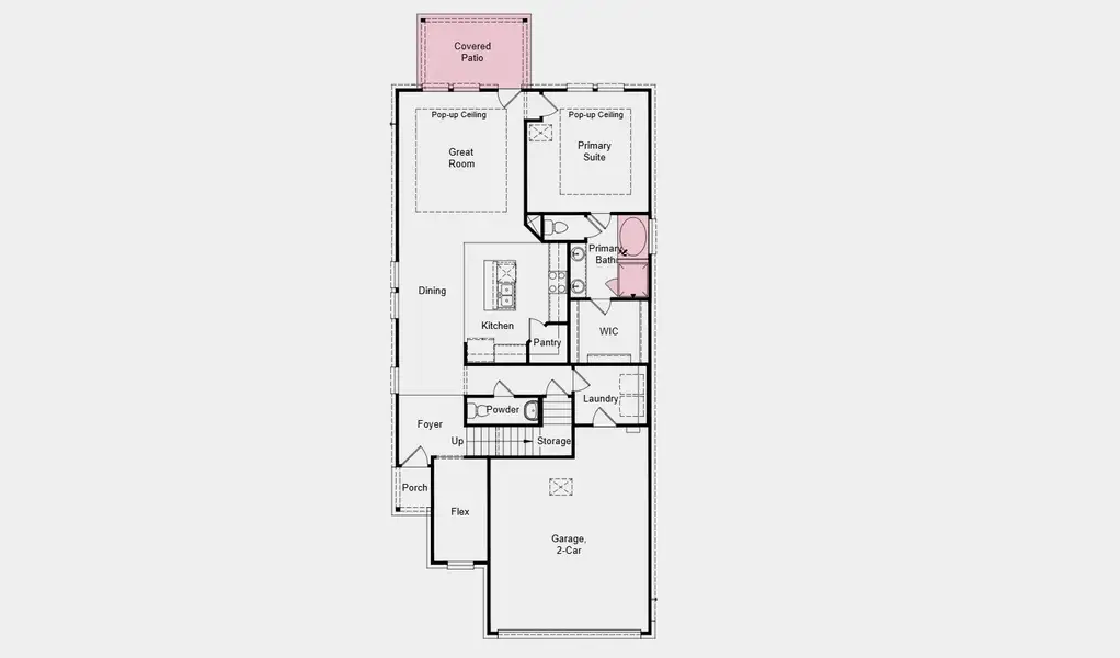 2D floor plan layout of this home in South Oak 40s, Lakewood Village, TX (Image 3). 2D floor plan layout of this home in South Oak 40s, Lakewood Village, TX (Image 3).