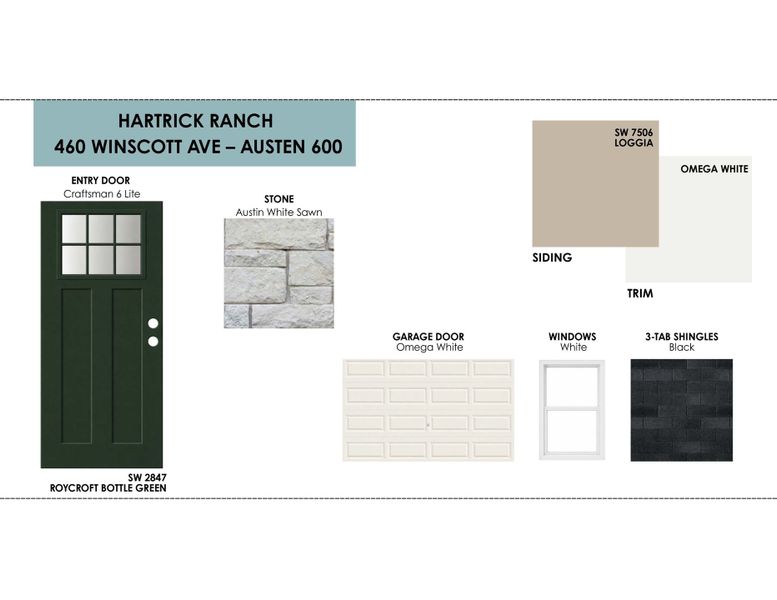 Sample of building materials used in homes in Hartrick Ranch, Temple (Image 11). Sample of building materials used in homes in Hartrick Ranch, Temple (Image 11).