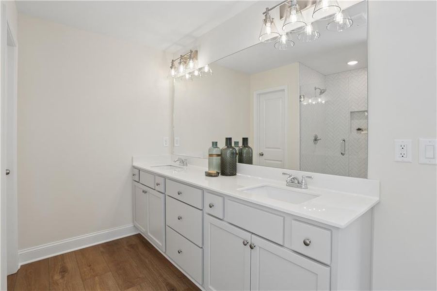 Furnished interior view inside a new home in , Flowery Branch (Image 11).
