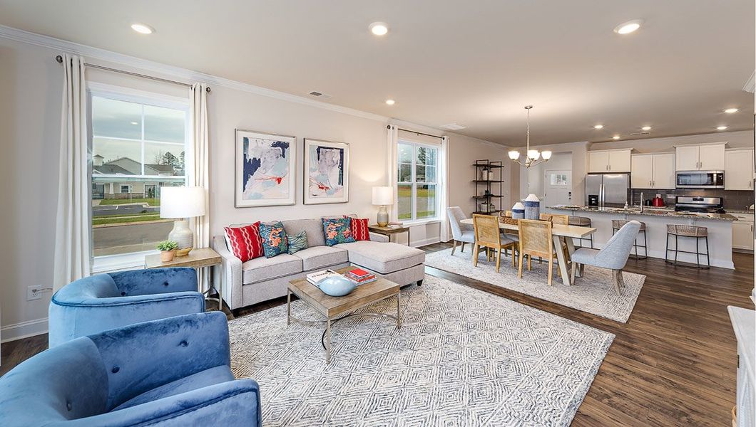 Furnished interior view inside a new home in Skybrook Corners, Huntersville (Image 8). Furnished interior view inside a new home in Skybrook Corners, Huntersville (Image 8).