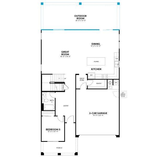 Floor 1: Outdoor Room Extension Option