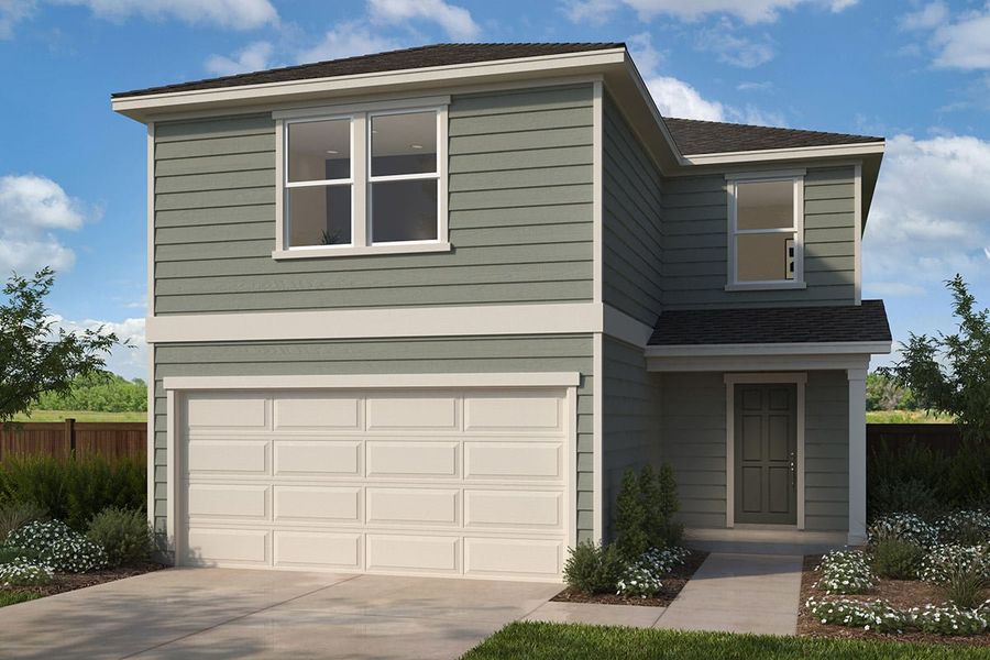 Representative exterior photo of a completed home built from the 1907 by KB Home in Sunset Oaks, Maxwell, TX (Image 5).