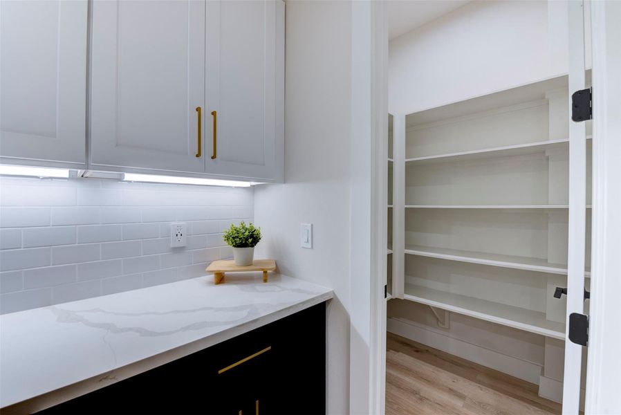 Plenty of pantry space Plenty of pantry space