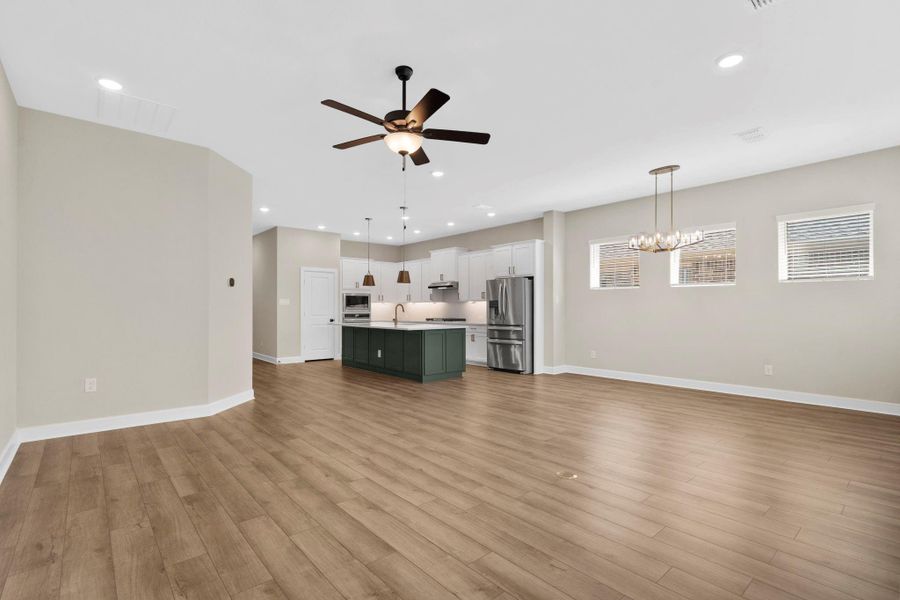 Open-concept living space with great flow