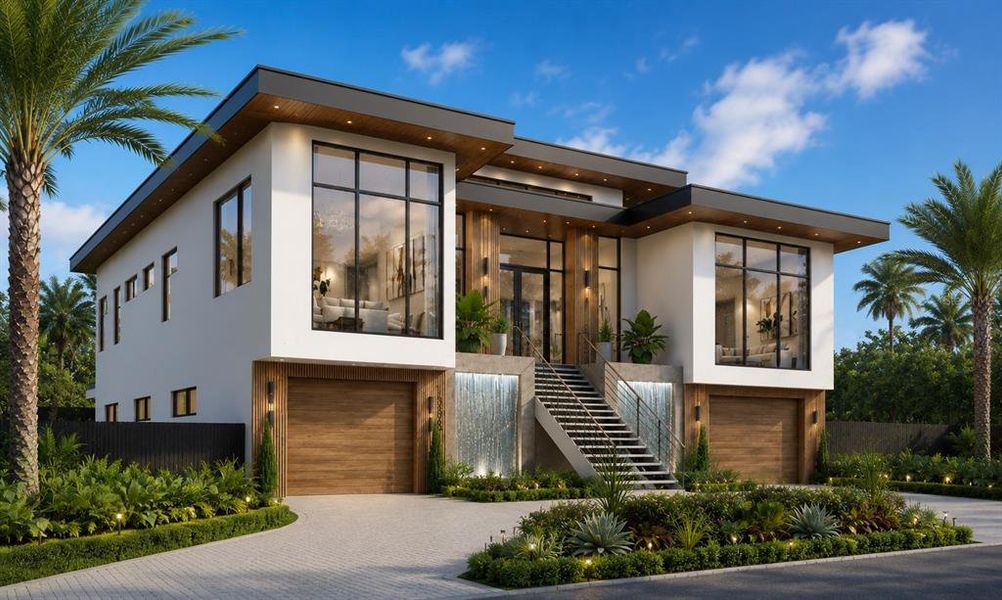 Front exterior of a new home in , Sarasota, FL, highlighting curb appeal (Image 1). Front exterior of a new home in , Sarasota, FL, highlighting curb appeal (Image 1).