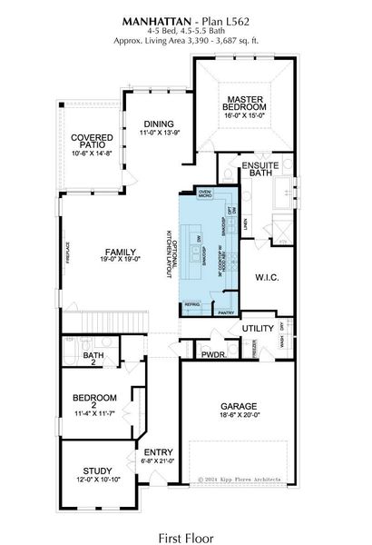 2D floor plan layout for the Manhattan by Landon Homes in Fields - East Village, Frisco, TX (Image 6). 2D floor plan layout for the Manhattan by Landon Homes in Fields - East Village, Frisco, TX (Image 6).