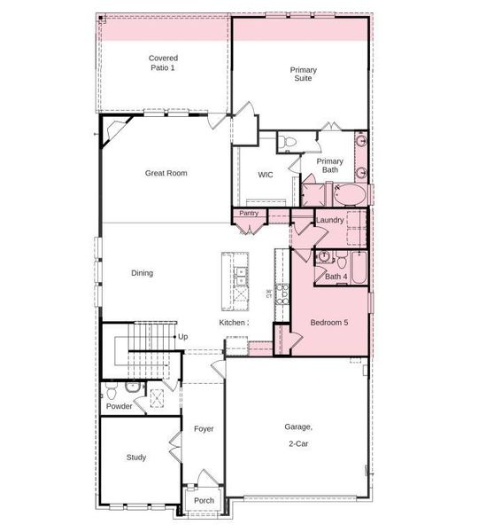 Additional Highlights Include: Downstairs bedroom and full bath in place of tandem, slide in tub at primary bath, media room, extended primary suite and outdoor patio. Additional Highlights Include: Downstairs bedroom and full bath in place of tandem, slide in tub at primary bath, media room, extended primary suite and outdoor patio.