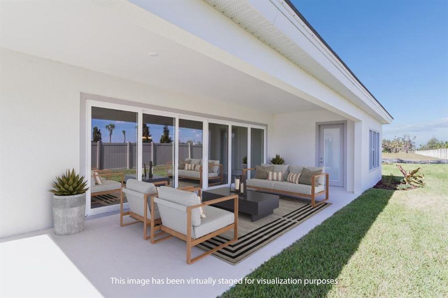 Exterior details and patio area of a home in Oakfield, Parrish (Image 26).