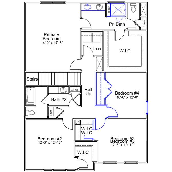 2D floor plan layout of this home in Creekside Ridge, Batesburg-Leesville, SC (Image 3).