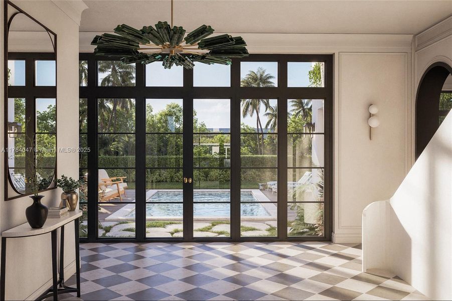 Furnished interior view inside a new home in , Miami Shores (Image 8).