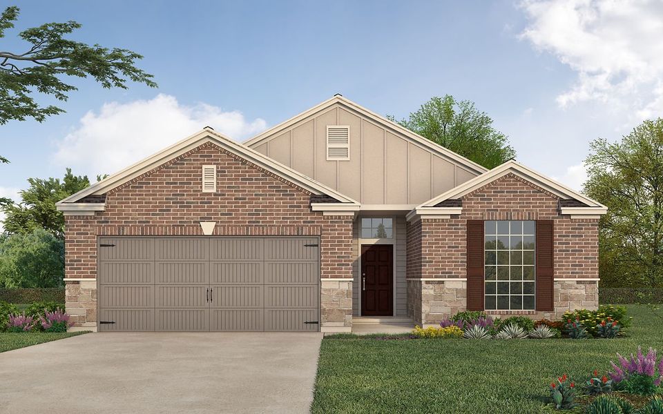 Representative exterior photo of a completed home built from the Grayson by Kendall Homes in Russell Ranch, Bay City, TX (Image 7). Representative exterior photo of a completed home built from the Grayson by Kendall Homes in Russell Ranch, Bay City, TX (Image 7).