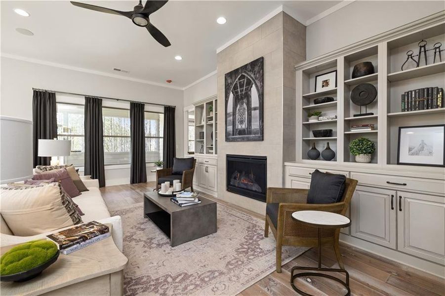 Furnished interior view inside a new home in Soleil Belmont Park, Canton (Image 23). Furnished interior view inside a new home in Soleil Belmont Park, Canton (Image 23).