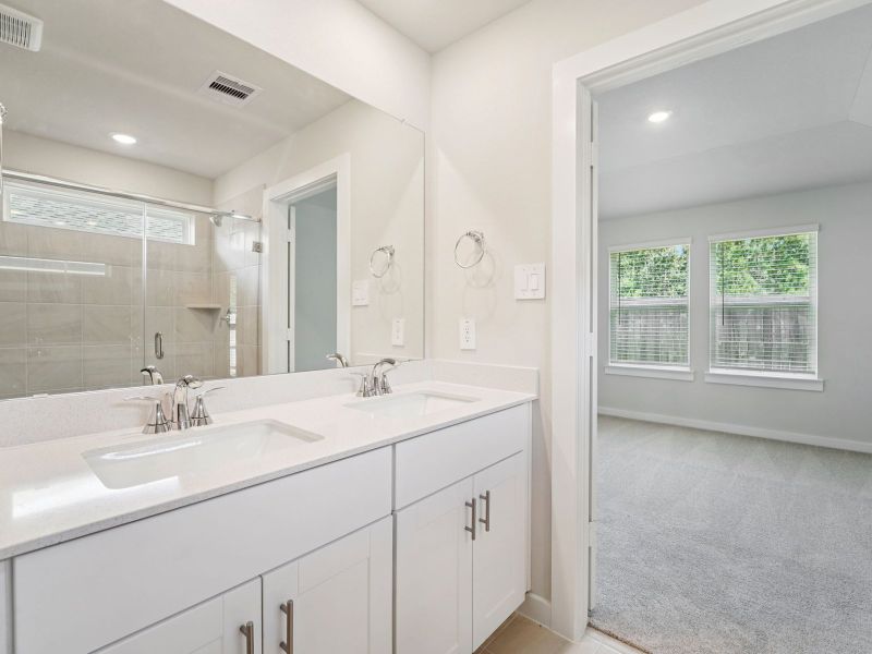 Furnished interior view inside a new home in Granger Pointe - Traditional Series, Conroe (Image 7).