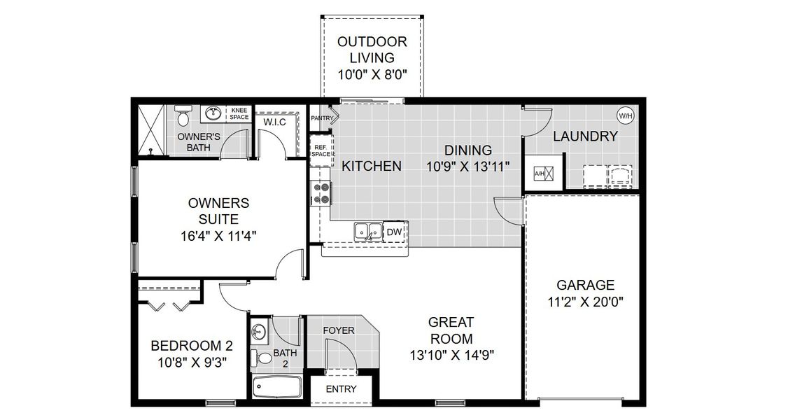 2D floor plan layout for the Bamboo by Holiday Builders in Lehigh Acres, Lehigh Acres, FL (Image 3). 2D floor plan layout for the Bamboo by Holiday Builders in Lehigh Acres, Lehigh Acres, FL (Image 3).