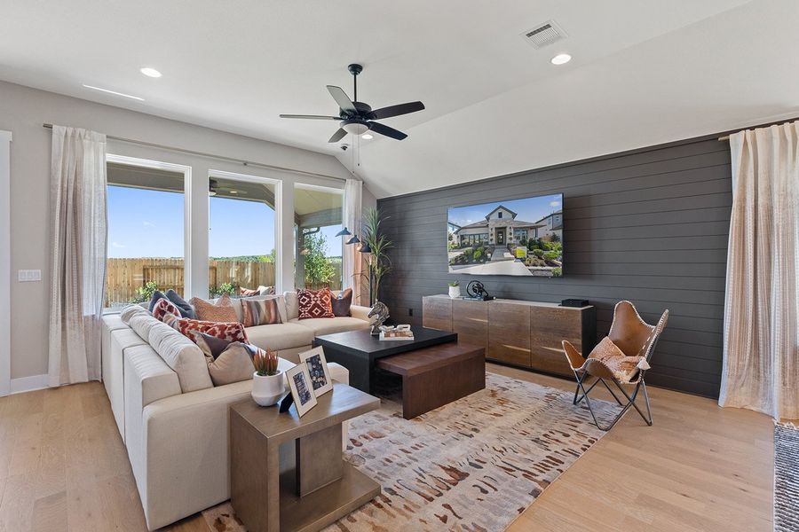 Furnished interior view inside a new home in Park Collection at Lariat, Liberty Hill (Image 12). Furnished interior view inside a new home in Park Collection at Lariat, Liberty Hill (Image 12).