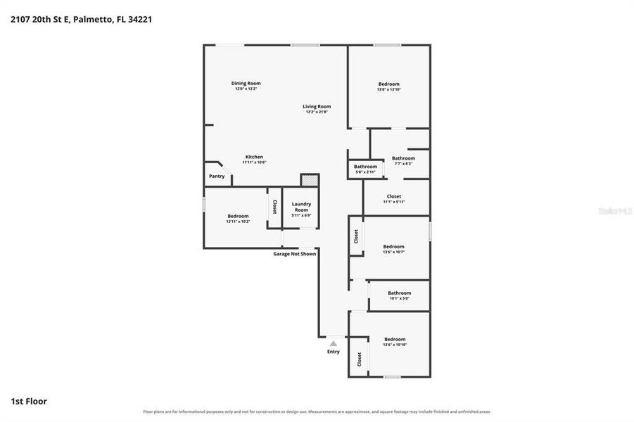 2D floor plan layout of this home in Salt Meadows - Classic Series, Parrish, FL (Image 5).