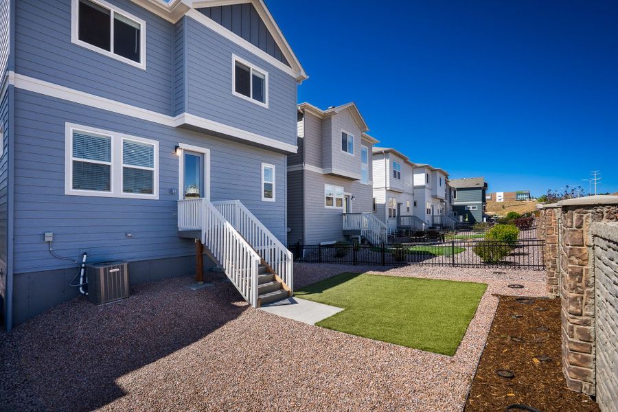 Exterior details and patio area of a home in Trailside at Cottonwood Creek, Colorado Springs (Image 3). Exterior details and patio area of a home in Trailside at Cottonwood Creek, Colorado Springs (Image 3).