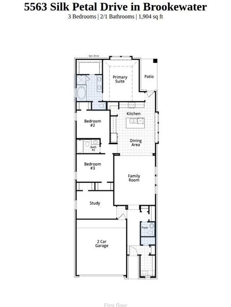 2D floor plan layout of this home in Brookewater, Rosenberg, TX (Image 2). 2D floor plan layout of this home in Brookewater, Rosenberg, TX (Image 2).
