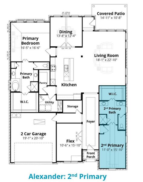 2D floor plan layout for the Alexander by John Houston Homes in Lake Forest, Woodway, TX (Image 2). 2D floor plan layout for the Alexander by John Houston Homes in Lake Forest, Woodway, TX (Image 2).
