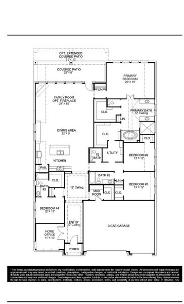2D floor plan layout of this home in Lariat 60', Liberty Hill, TX (Image 2). 2D floor plan layout of this home in Lariat 60', Liberty Hill, TX (Image 2).