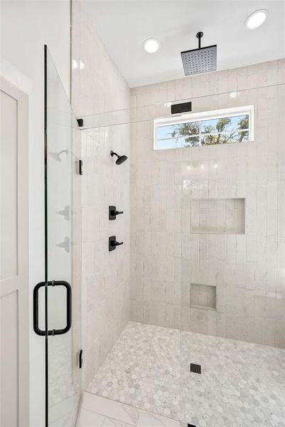 Full bathroom with a stall shower Full bathroom with a stall shower