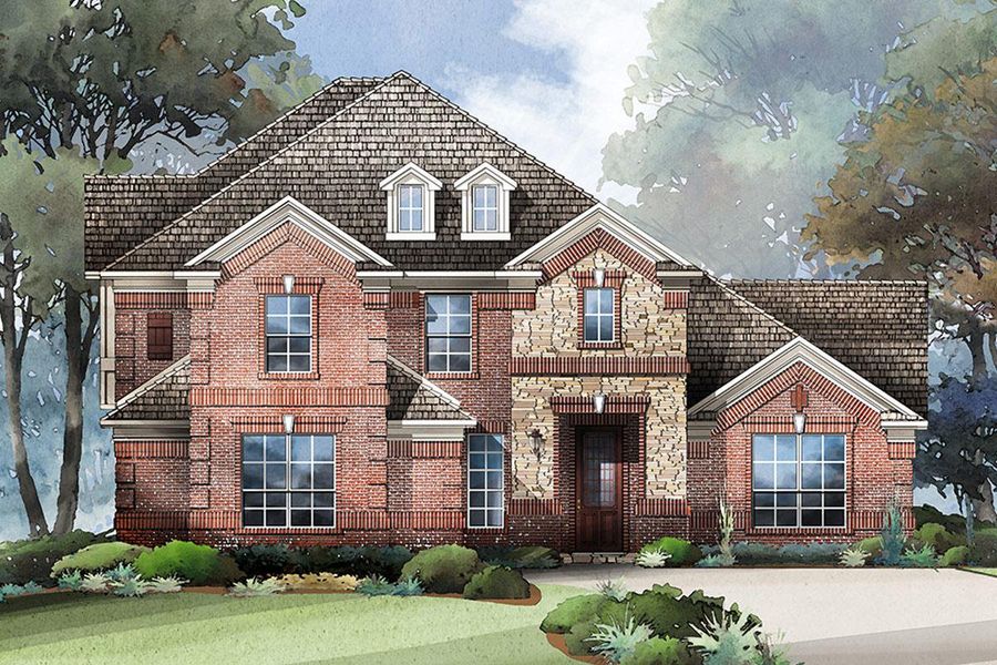 Representative exterior photo of a completed home built from the Grand Whitehall by Grand Homes in Grand Oaks, Celina, TX (Image 29).