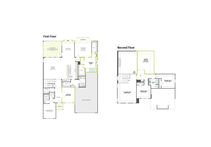 2D floor plan layout of this home in Somerset Park, Rockwall, TX (Image 3). 2D floor plan layout of this home in Somerset Park, Rockwall, TX (Image 3).