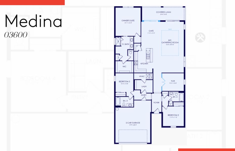 2D floor plan layout of this home in The Strand at Cedar Grove, North Port, FL (Image 2). 2D floor plan layout of this home in The Strand at Cedar Grove, North Port, FL (Image 2).