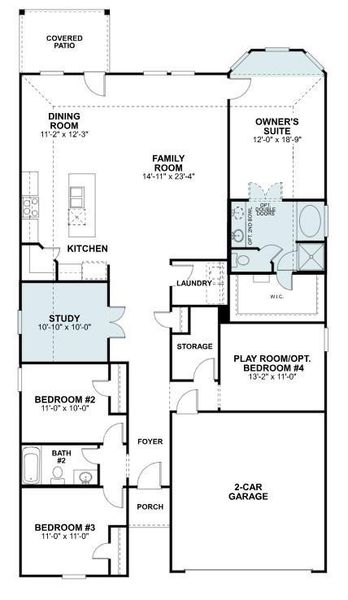 2D floor plan layout of this home in Lago Mar, Santa Fe, TX (Image 4).