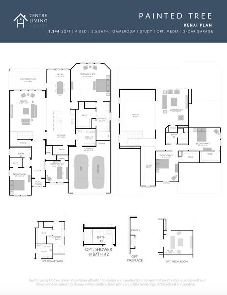 2D floor plan layout of this home in Painted Tree Lakeside, McKinney, TX (Image 5).