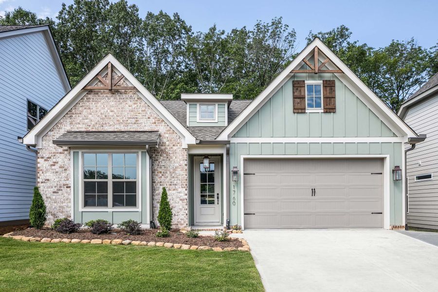 Representative exterior photo of a completed home built from the The Downing by Greentech Homes LLC in Nature's Cove, Ooltewah, TN (Image 2).