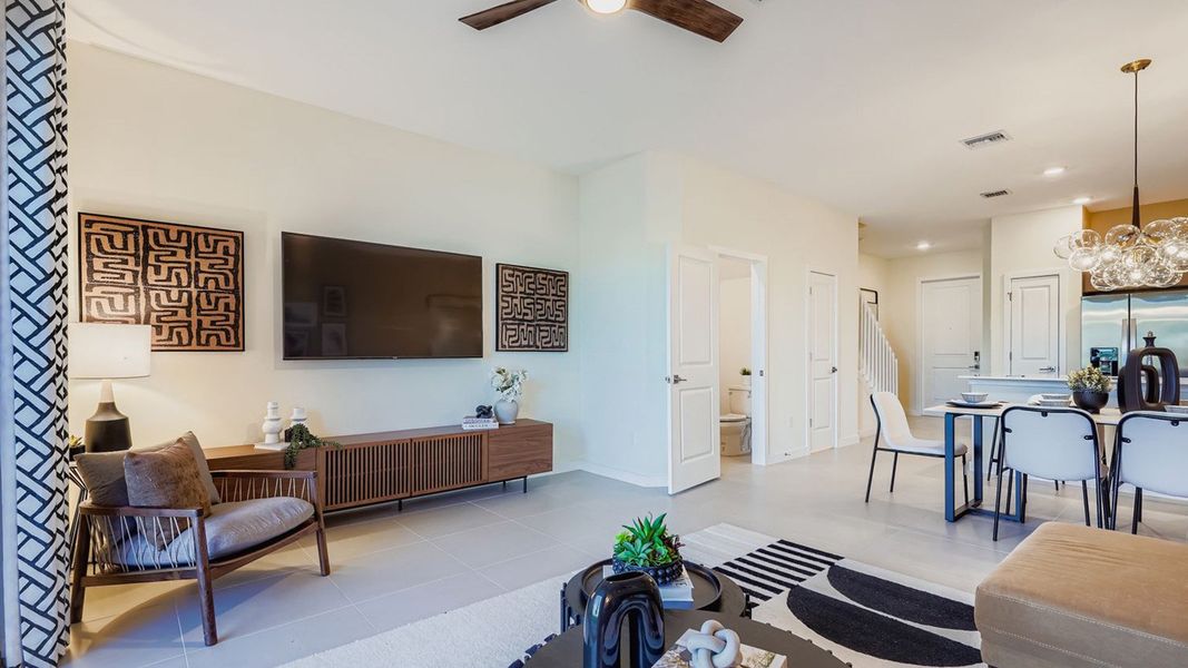 Furnished interior view inside a new home in Lakeside Landing, Royal Palm Beach (Image 3). Furnished interior view inside a new home in Lakeside Landing, Royal Palm Beach (Image 3).