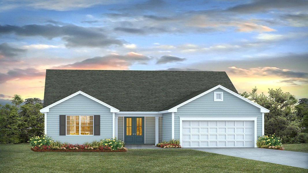 Representative exterior photo of a completed home built from the Cumberland by D.R. Horton in Waterbridge, Myrtle Beach, SC (Image 2).