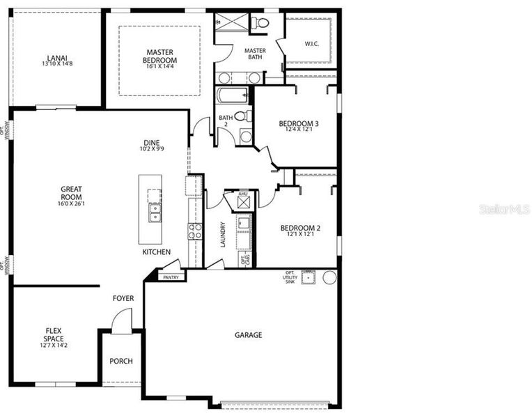 2D floor plan layout of this home in , Punta Gorda, FL (Image 3).
