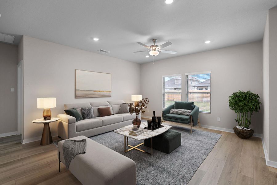 Open Concept Family Room - Virtually Staged