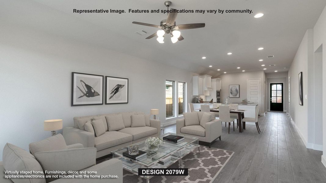 Furnished interior view inside a new home in Lariat 45', Liberty Hill (Image 6).