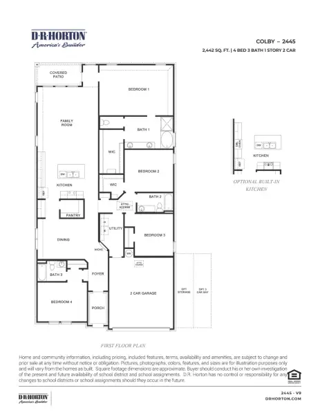 2D floor plan layout for the Colby by D.R. Horton in Alexander 65' Homesites, Pearland, TX (Image 3).