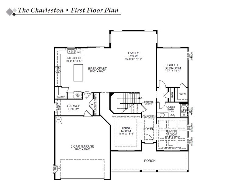 2D floor plan layout for the Charleston by Eastwood Homes in Arbordale Reserve, Elgin, SC (Image 3). 2D floor plan layout for the Charleston by Eastwood Homes in Arbordale Reserve, Elgin, SC (Image 3).