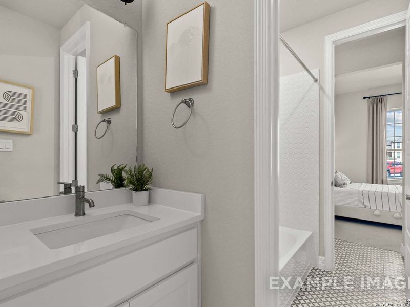 Furnished interior view inside a new home in Potranco Oaks, Castroville (Image 39).