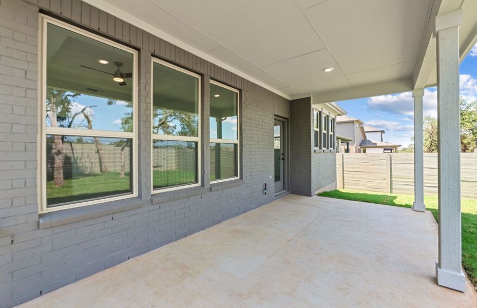 Exterior details and patio area of a home in Wolf Ranch, Georgetown (Image 4).