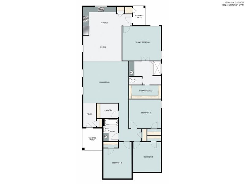2D floor plan layout of this home in Casetta Ranch, Kyle, TX (Image 4).