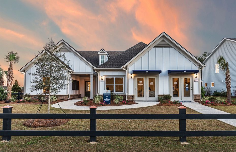 Front exterior of a new home in Sea Island Preserve, Johns Island, SC, highlighting curb appeal (Image 16).