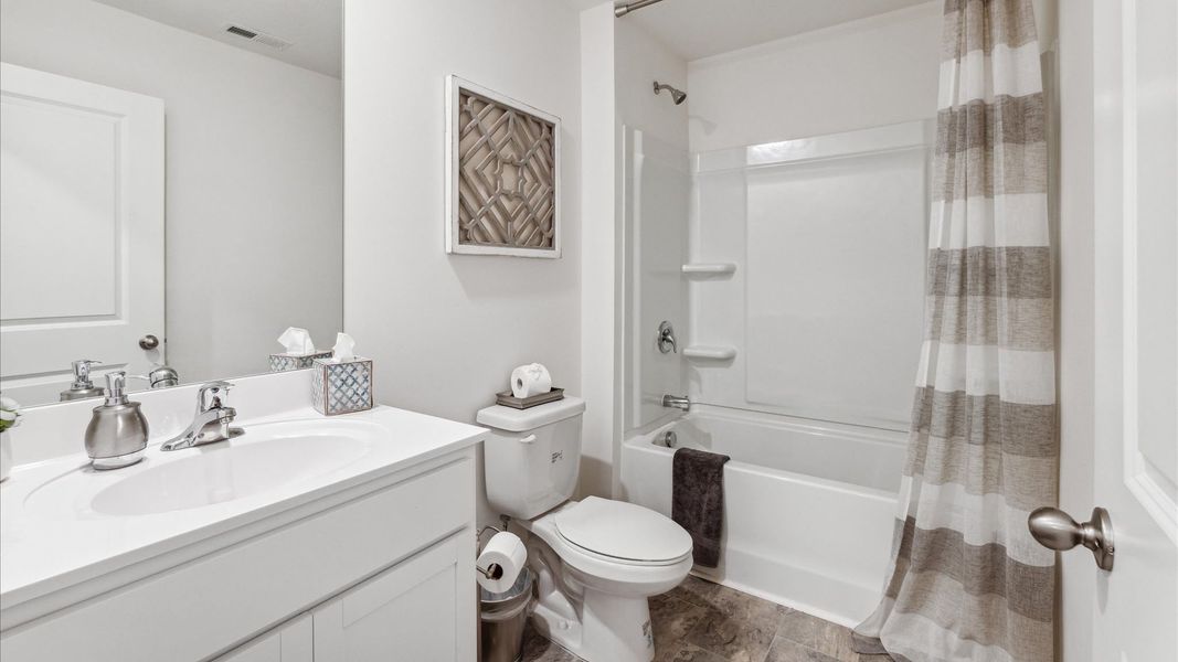 Representative furnished interior of a home built from the Cali by D.R. Horton in Fox Hollow, Dalton (Image 12). Representative furnished interior of a home built from the Cali by D.R. Horton in Fox Hollow, Dalton (Image 12).