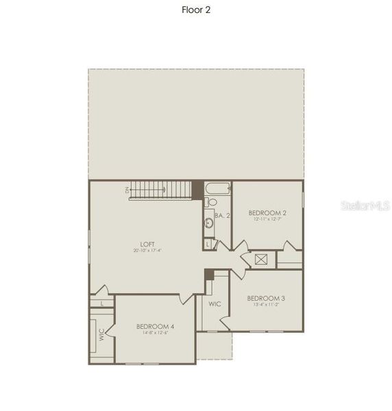 2D floor plan layout of this home in Waterstone at Halifax Plantation, Ormond Beach, FL (Image 3).