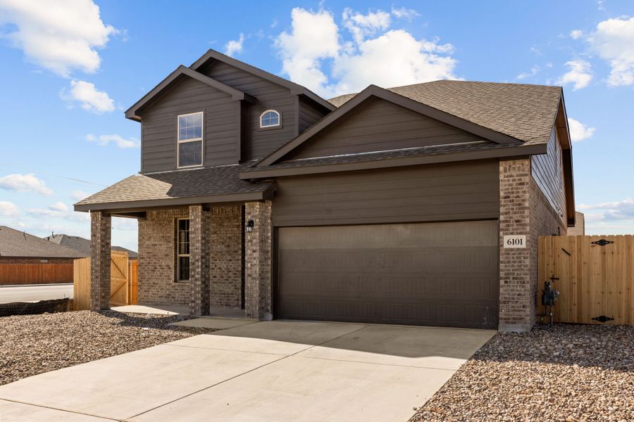 Representative exterior photo of a completed home built from the Shelby by D.R. Horton in Yukon Ridge, Odessa, TX (Image 24). Representative exterior photo of a completed home built from the Shelby by D.R. Horton in Yukon Ridge, Odessa, TX (Image 24).
