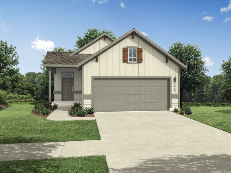 Representative exterior photo of a completed home built from the Cedar | Trinity Ranch by Trophy Signature Homes in Trinity Ranch, Elgin, TX (Image 5).