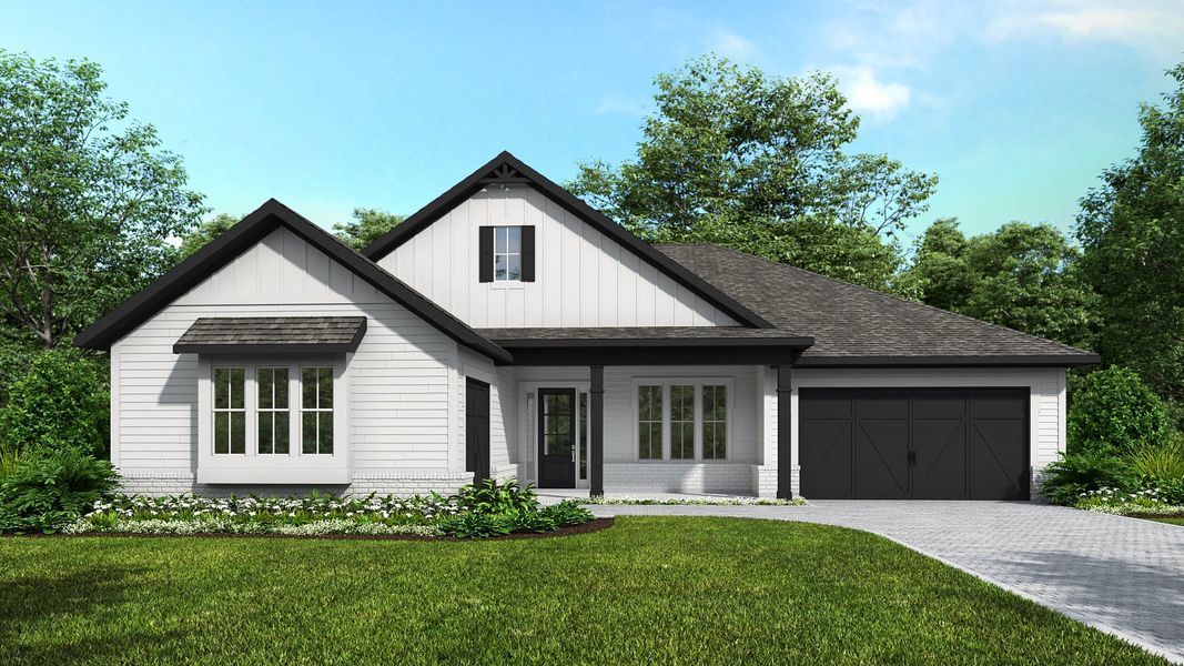 Representative exterior photo of a completed home built from the 3243MC by MasterCraft Builder Group in SilverLeaf, St. Augustine, FL (Image 5).