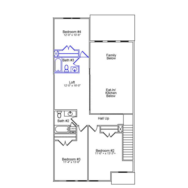 2D floor plan layout of this home in Grand Park, Leland, NC (Image 4).