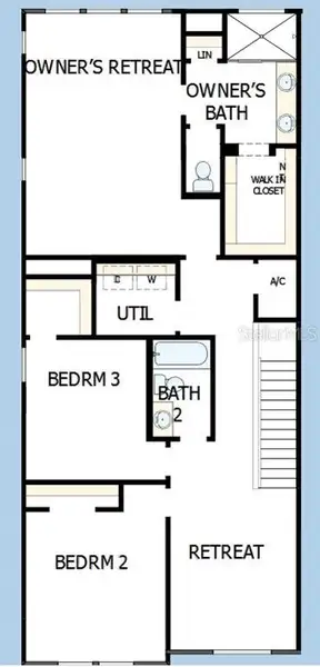 2D floor plan layout of this home in North River Ranch – Townhomes, Parrish, FL (Image 4).