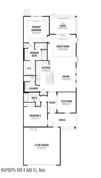 2D floor plan layout of this home in RiverTown - WaterSong, St. Johns, FL (Image 3).